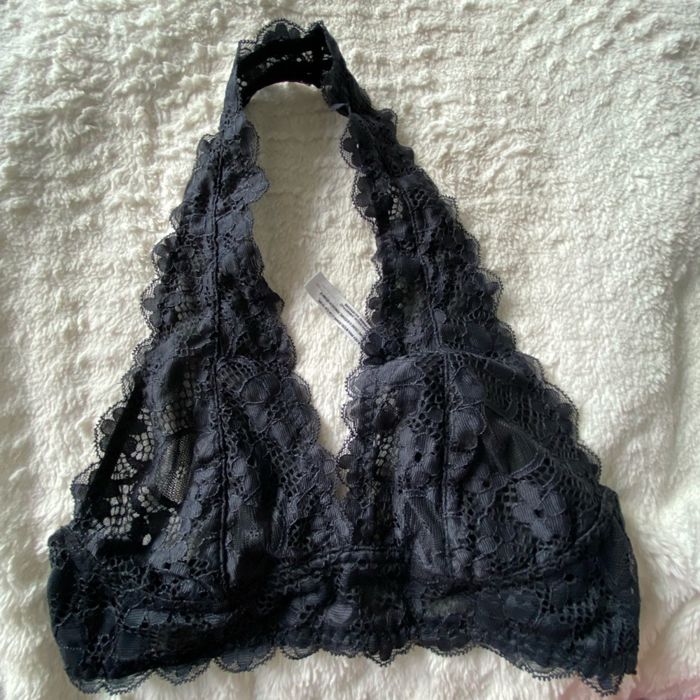 Black free people lace bralette